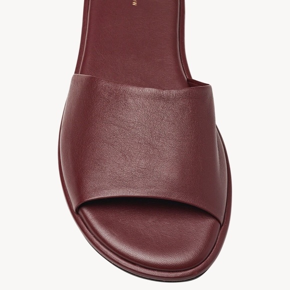 THE ROW Canal Slipper Leather Slides in Garnet Size 37.5 - Picture 5 of 6